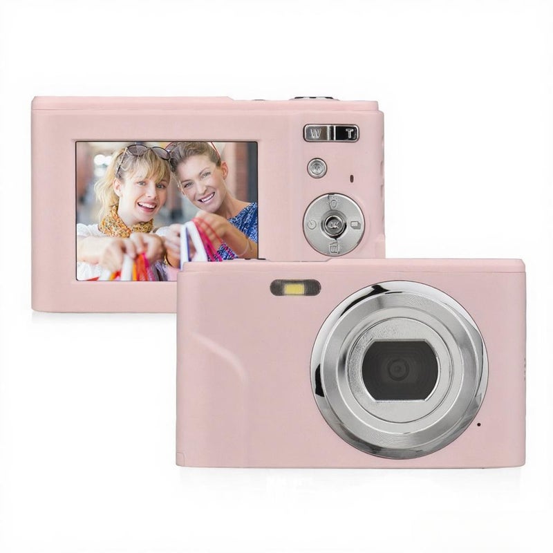 Portable Digital Camera 48MP 1080P 2.4-inch IPS Screen 16X Zoom Auto Focus Self-Timer Face Detection Anti-shaking Built-in Battery with Hand Strap Carry Pouch - Image 1