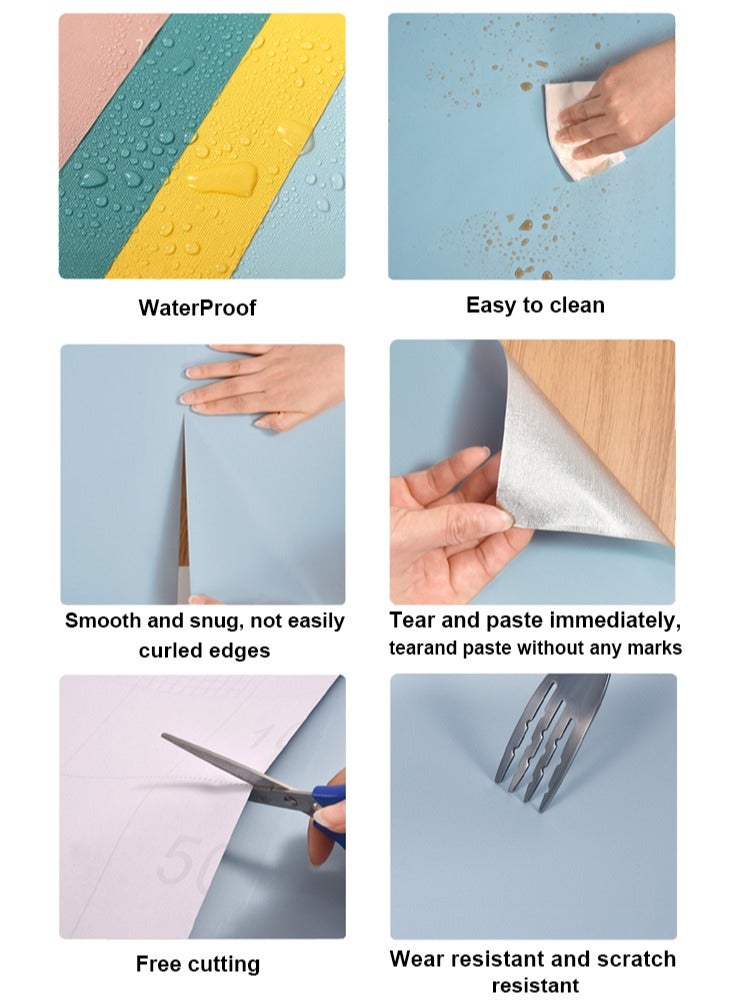 نوايوو ورق حائط قابل للتقشير واللصق، 40 سم × 10 م، ورق حائط لاصق مقاوم للماء، ورق حائط ذاتي اللصق، لفافة فينيل لتزيين الجدران والمطبخ وغرفة النوم (أبيض) - Image 5