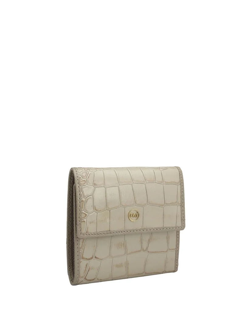 دا ميلانو محفظة نسائية جلد طبيعي أبيض من دا ميلانو