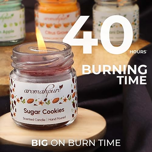 Aromahpure Scented Candles (35 Hours) (100% Natural Wax)- Handcrafted | Smoke Free | Citrus Grove, Earth Scents, Reminiscent, Sugar Cookies Fragrance Candles for Home & Gift Sets - Image 5