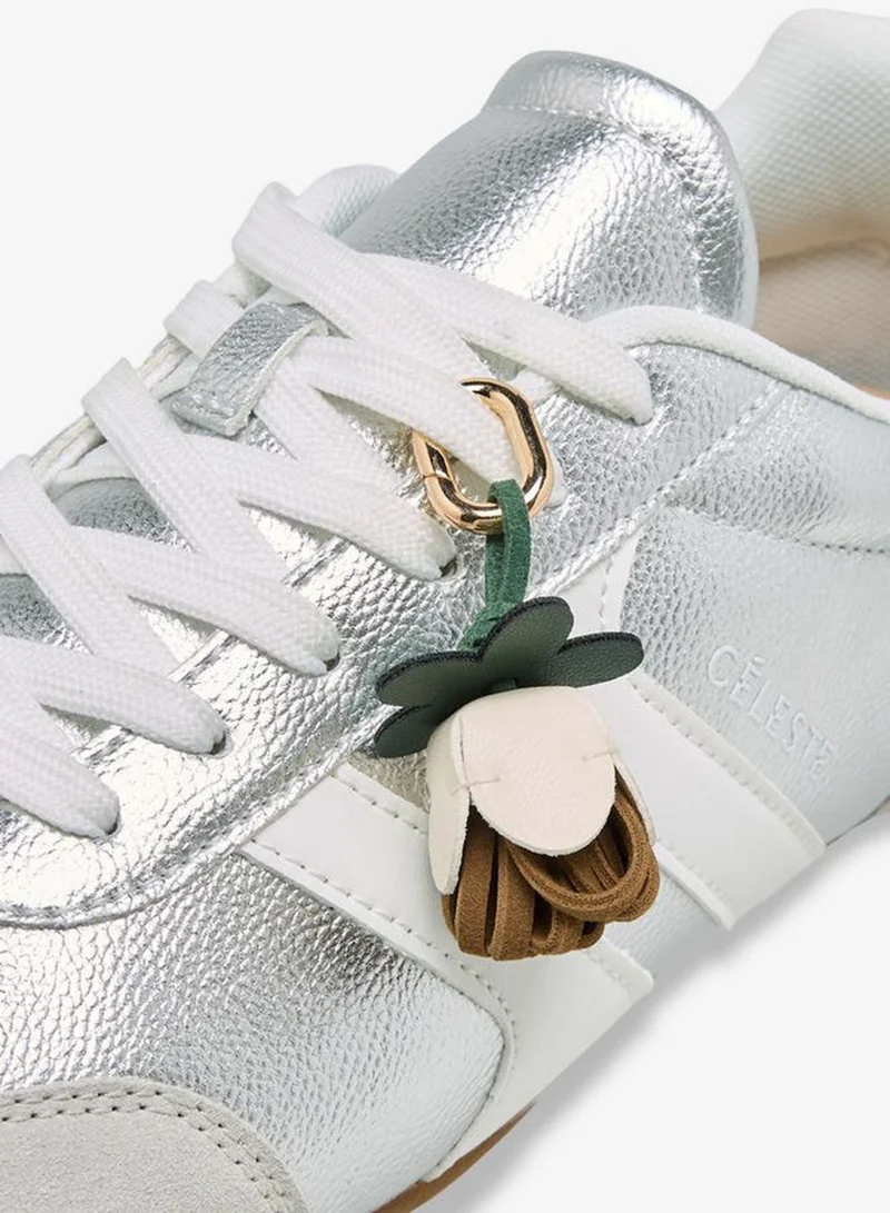 Celeste SILVER Women Lace-Up Ankle Sneakers for Women | Best Price UAE