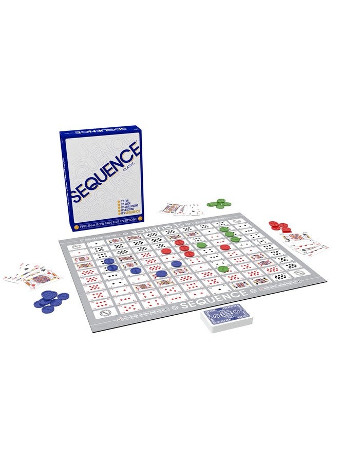 Jax Uence- Original Sequence Game With Folding Board, Cards And Chips By Jax ( Packaging May Vary ) White, 10.3" X 8.1" X 2.31" - Image 1