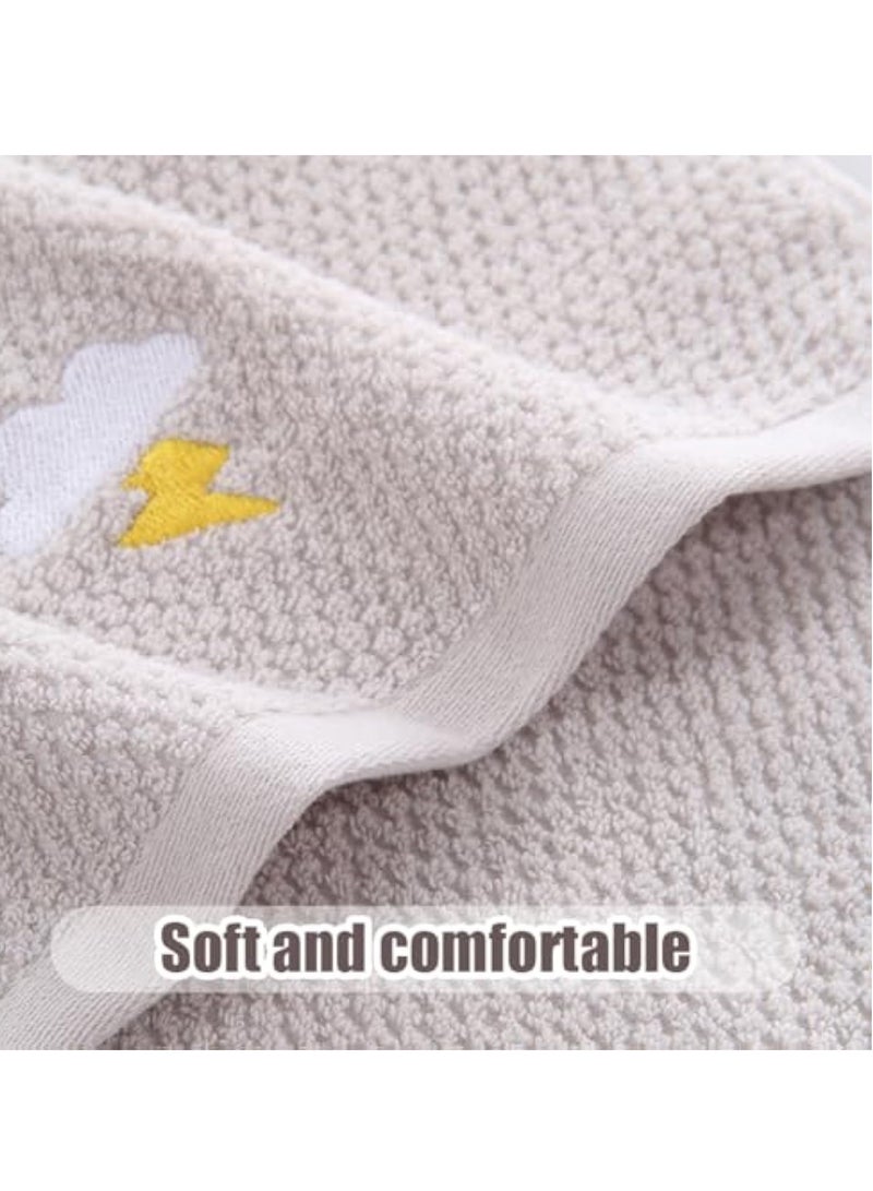 KASTWAVE 5 قطع من مناشف الوجه للأطفال، مناشف وجه ناعمة للأطفال من القطن، مجموعة مناديل وجه لغسل الوجه، مناشف شطف ملونة للأطفال، منشفة قطنية فائقة الامتصاص تجف بسرعة، مناشف يد لتنظيف وجه الطفل - Image 2