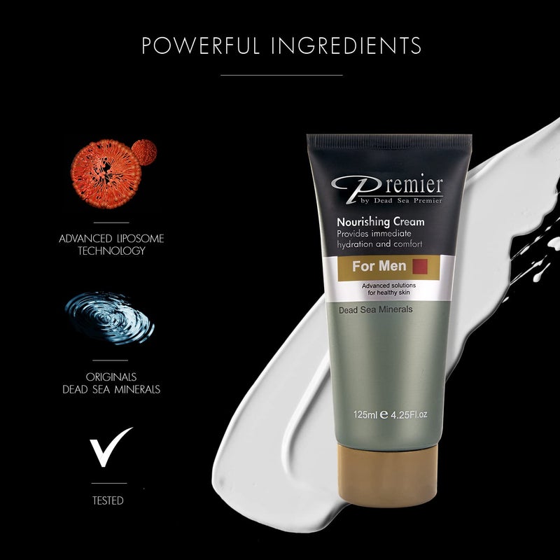 Premier Dead Sea Nourishing Cream for Men, Light and gentle face Moisturizer, Classic collection, Anti aging, face cream, Wrinkle cream, firming, Sensitive, Daily Use for younger looking skin 4.2fl.oz - Image 2