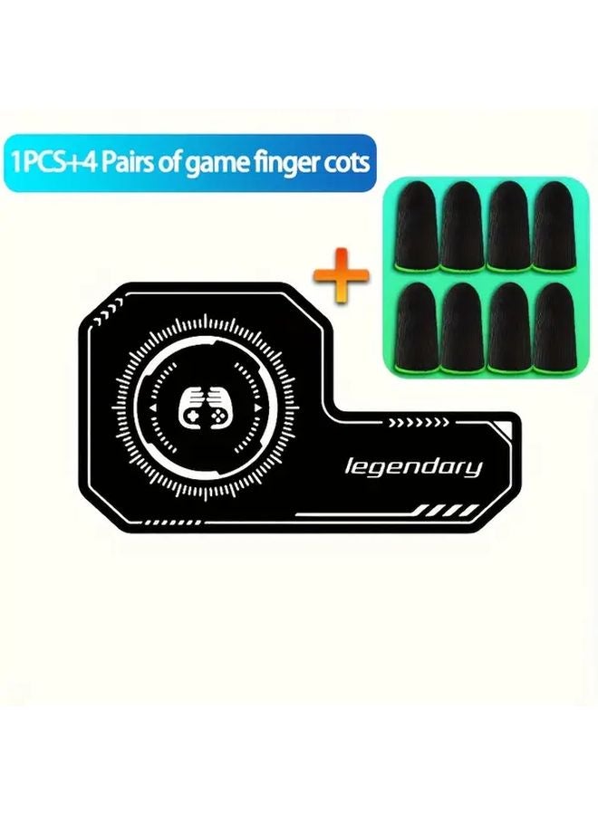 Black YX 004 Phone Cooling Plate with 4 Pairs Gaming Finger Sleeves Heat Sink Pad for Thermal Dissipation Performance Maintenance - Image 1