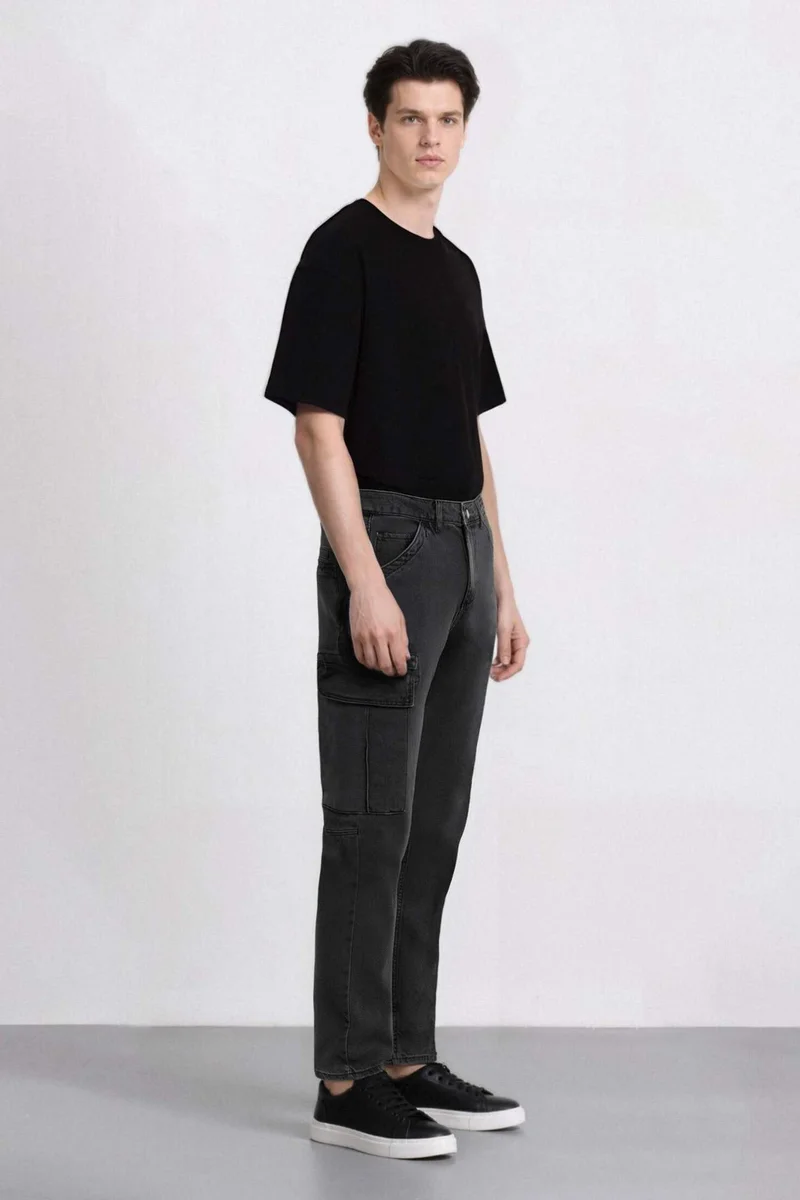 Defacto  Relax Fit Straight Leg Cargo Jeans for Men | Best Price UAE