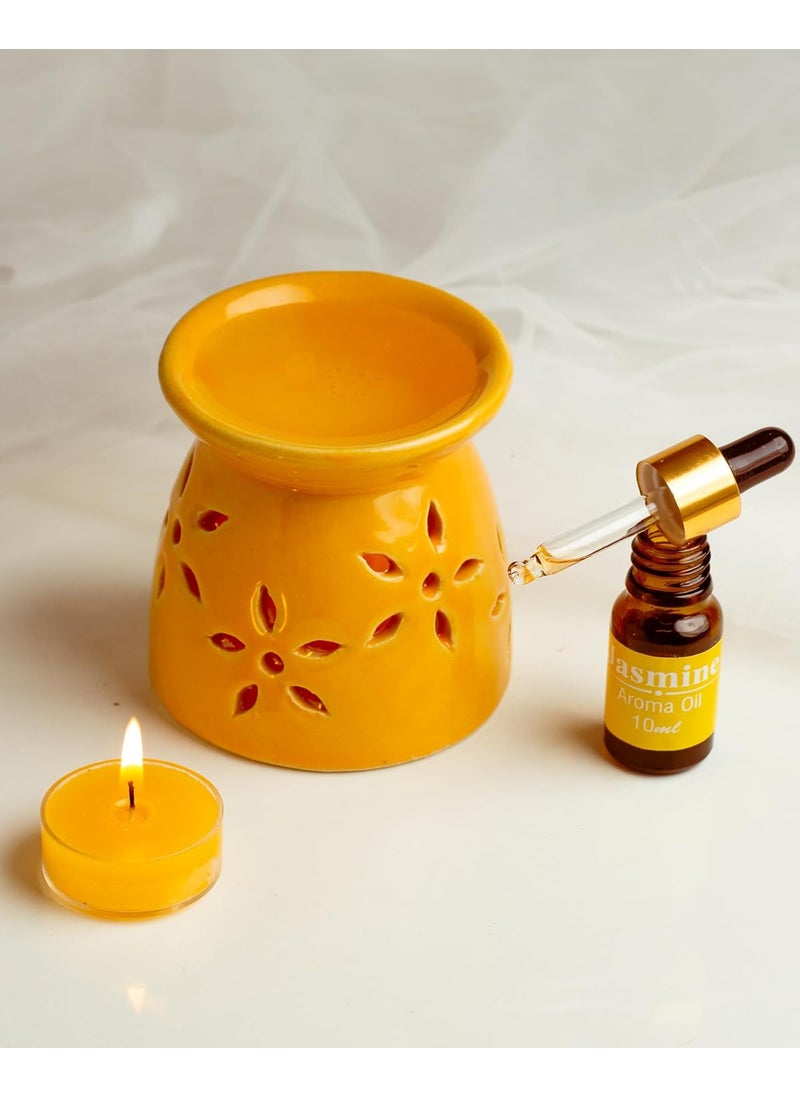 AURA DECOR AuraDecor Aromatheraphy Diffuser Gift Set Gifting Spa Fragrance Tealight Candles Aroma Diffuser Perfect for Home Decor Fragrance Jasmine  - Image 3