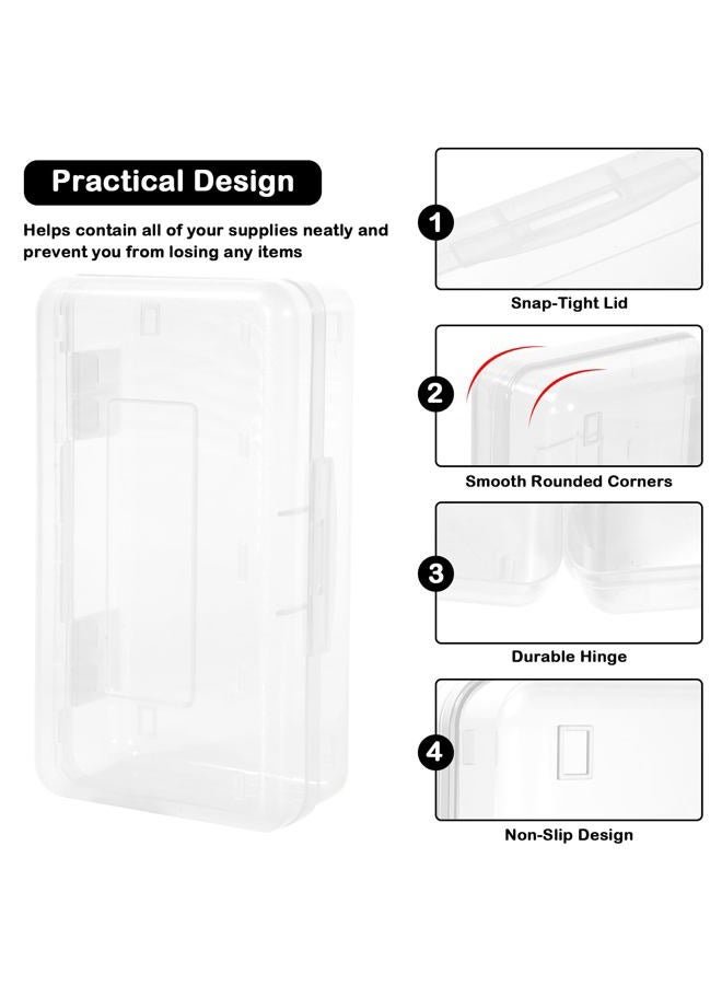 DANRONG Colored Plastic Pencil Box, Large Capacity Pencil Case, Pencil Boxs for Kids Adults, Hard Crayon Box Storage with Snap-Tight Lid for School Office Supplies (Clear) - Image 4