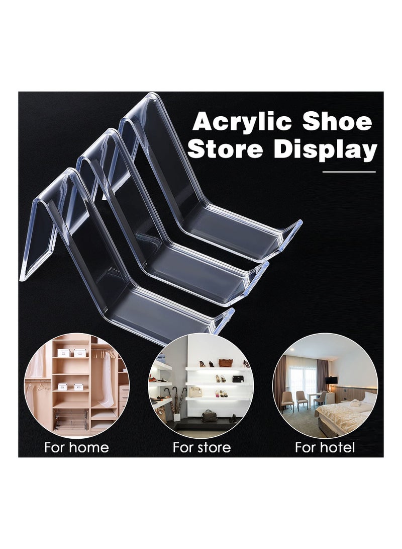 مجموعة حامل عرض الأحذية الشفافة من الأكريليك، 24 قطعة لحوامل رف الأحذية لتنظيم الخزانة، مثالية للصنادل النسائية والأحذية الرياضية، مثالية لعرض الأحذية في المتاجر. - Image 4