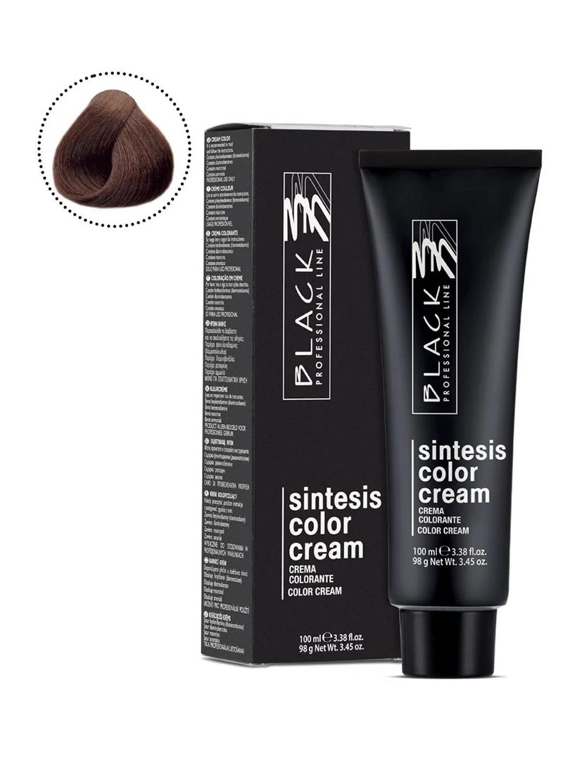 Black Professional Line Sintesis Cream Walnut 5.34 – Permanent Hair Color Cream with Intense Pigmentation - Image 1