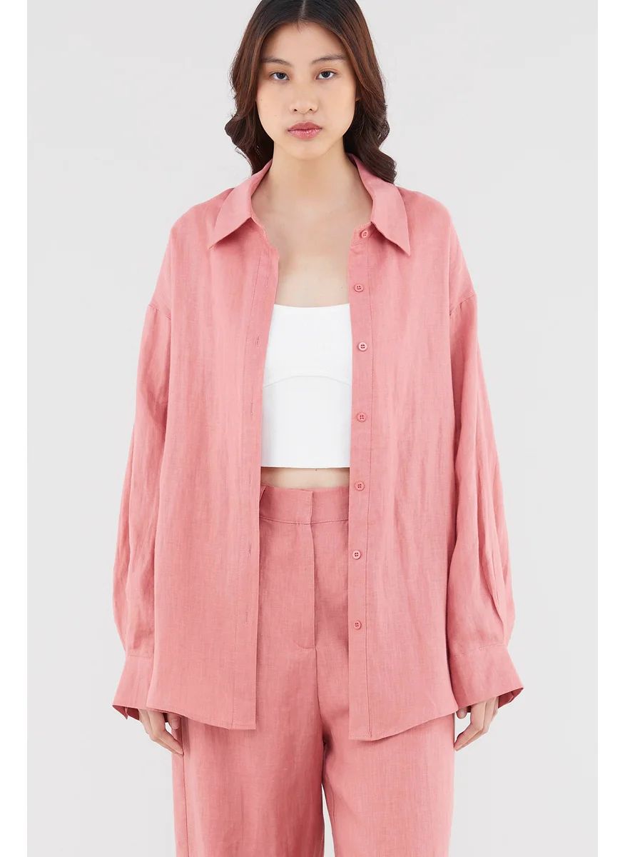 The Editor's Market Malitta Linen Oversized Shirt