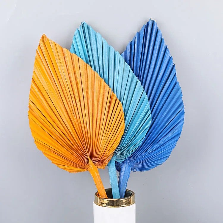 Y&D Fan Palm Leaf Dried Flower Bouquet - Preserved Wedding Decoration, Rustic Party Decor with Natural Dried Plants - Image 3