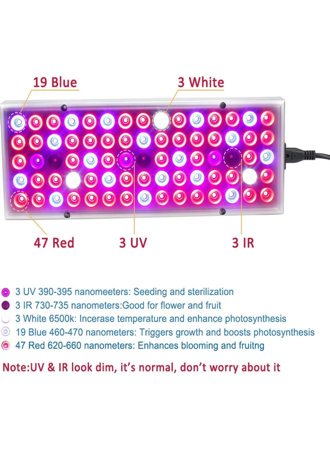 إسكدنيا مصباح LED كامل الطيف للنباتات متعدد الألوان 35 x 13 x 3Ø³Ù†ØªÙŠÙ…ØªØ± - Image 2