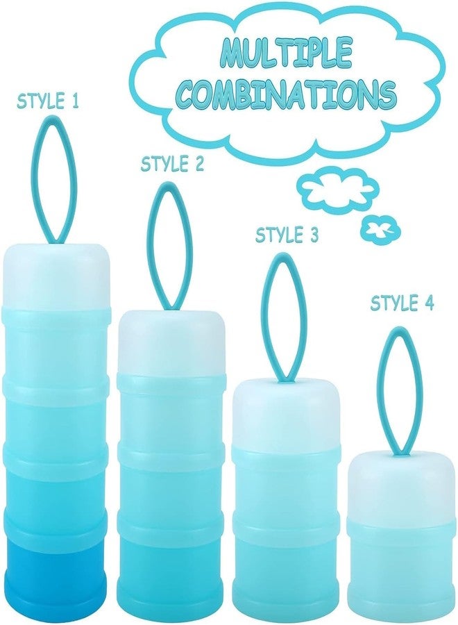 DRIVIJI 1PCS Baby Milk Powder Formula Dispenser On The Go, 5 Compartments Stackable Formula Container for Travel, Baby Milk Powder Kids Snack Container, BPA Free, Portable Storage Box (BLUE-2) - Image 4