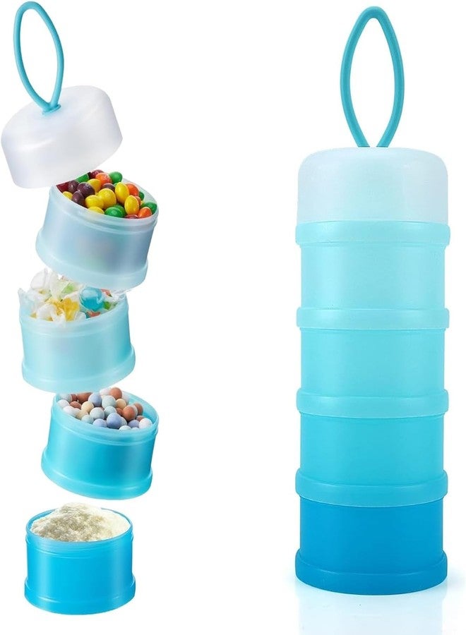 DRIVIJI 1PCS Baby Milk Powder Formula Dispenser On The Go, 5 Compartments Stackable Formula Container for Travel, Baby Milk Powder Kids Snack Container, BPA Free, Portable Storage Box (BLUE-2) - Image 1