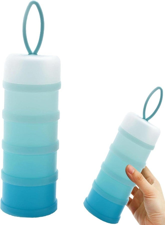 DRIVIJI 1PCS Baby Milk Powder Formula Dispenser On The Go, 5 Compartments Stackable Formula Container for Travel, Baby Milk Powder Kids Snack Container, BPA Free, Portable Storage Box (BLUE-2) - Image 2