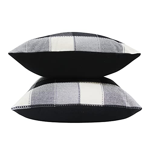 AIRWILL Cotton Dobby Black Themed Cushion Covers for Cushions & Pillows (Black & Grey, Pack of 5) - Image 4