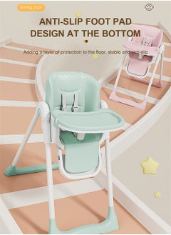 MaBaby Multifunctional Baby Dining Chair, Foldable And Adjustable Baby High Chair With Safety Belt,  Eating Chair With Multiple Modes  - Image 5