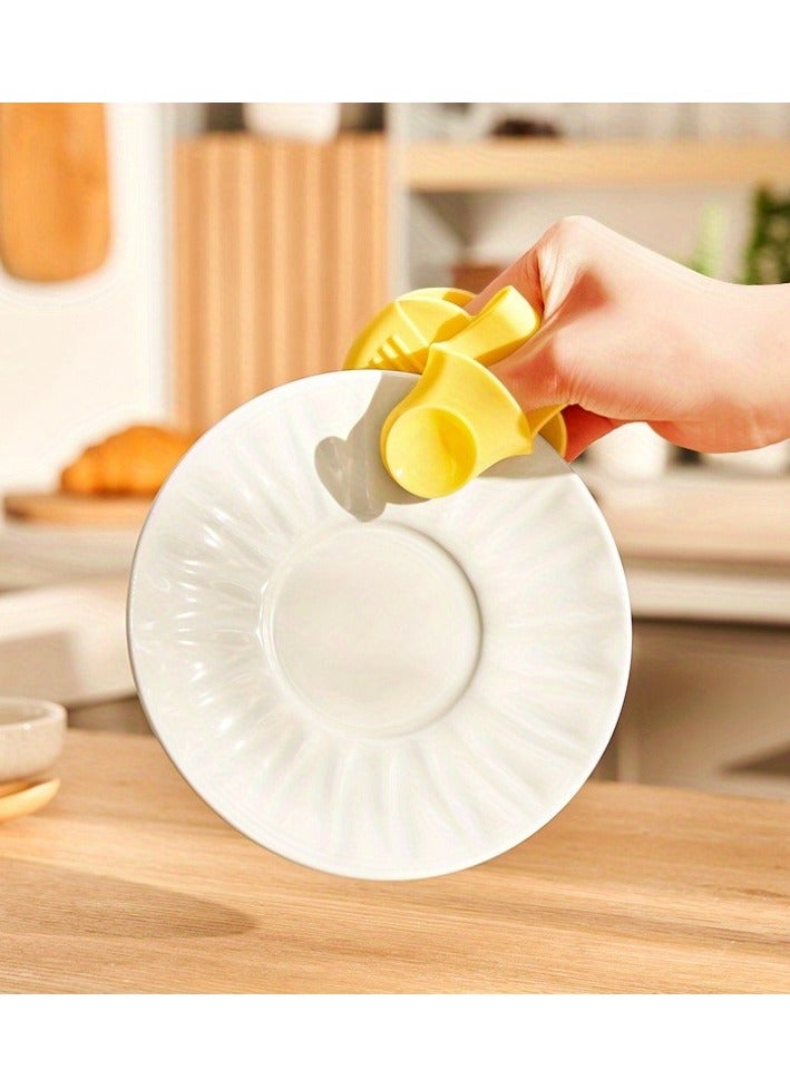 2pcs Silicone Anti-Scalding Clips - Thickened Insulation Love Shape Gloves for Microwave and Oven - High-Temperature Resistant Kitchen Hand Clips  - Image 5