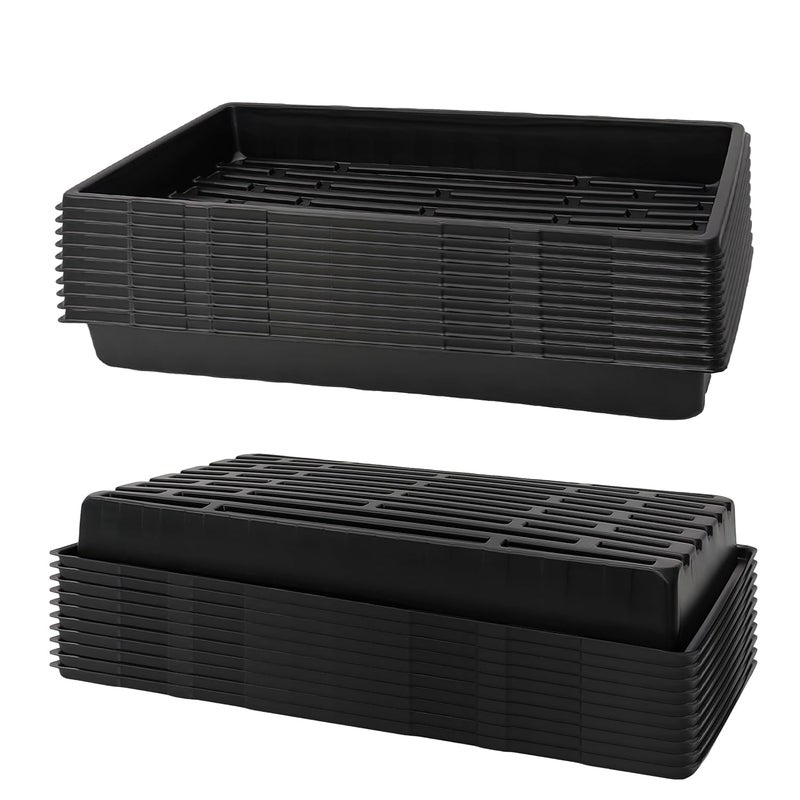 RooTrimmer 20 Pack 1020 Trays, No Drain Holes, 20" x 10", Extra Thick Heavy Duty Seed Starting Trays -Reusable Propagation Flats for Microgreens, Seedlings, Plant Germination, Fodder and Transplant - Image 1