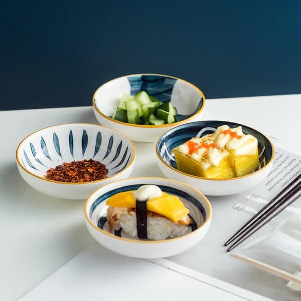 KitchEase 100ML Striped Ceramic Bowl | 3.54" Small Bowl for Ice Cream, Cereal, Snacks & Soup | Durable Decorative Bowl | Microwave & Oven Safe for Baking | Perfect for Home, Restaurants & Gifting - Image 3