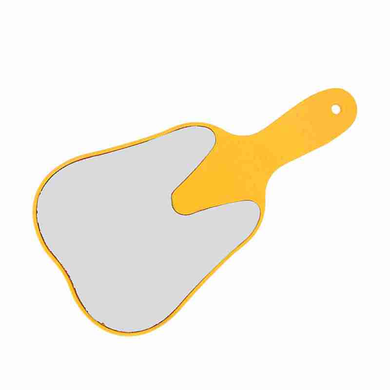 Fashionable Cute Handheld Mirror Compact Plastic Handle Hand Mirror Tool(Yellow) - Image 2