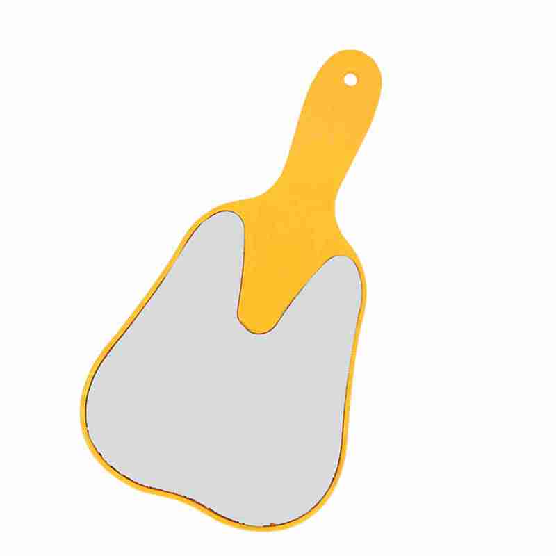 Fashionable Cute Handheld Mirror Compact Plastic Handle Hand Mirror Tool(Yellow) - Image 4
