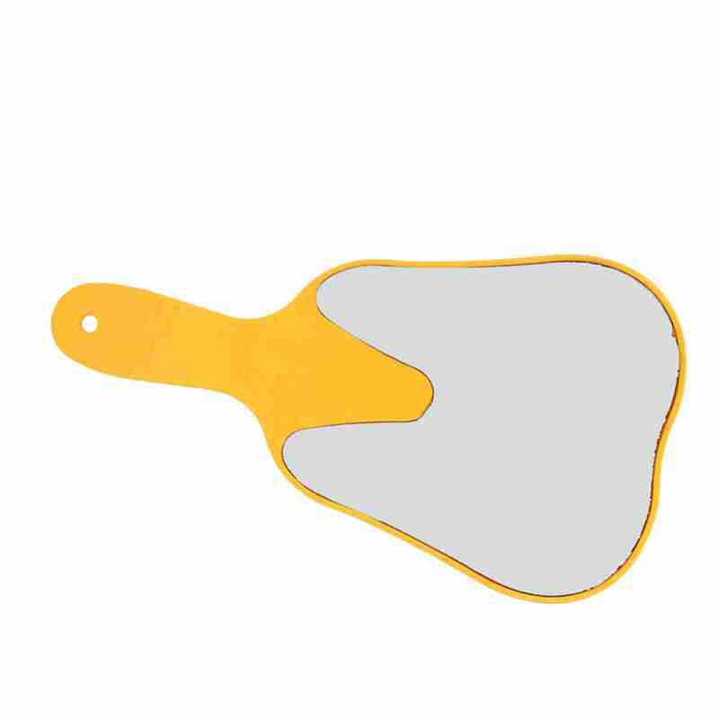 Fashionable Cute Handheld Mirror Compact Plastic Handle Hand Mirror Tool(Yellow) - Image 3