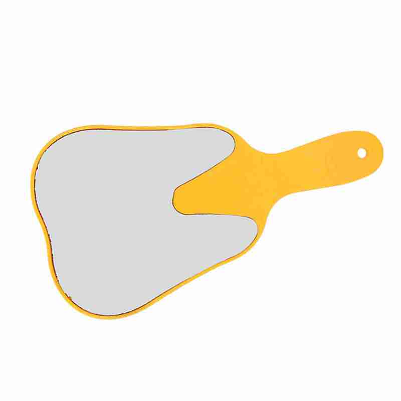 Fashionable Cute Handheld Mirror Compact Plastic Handle Hand Mirror Tool(Yellow) - Image 1