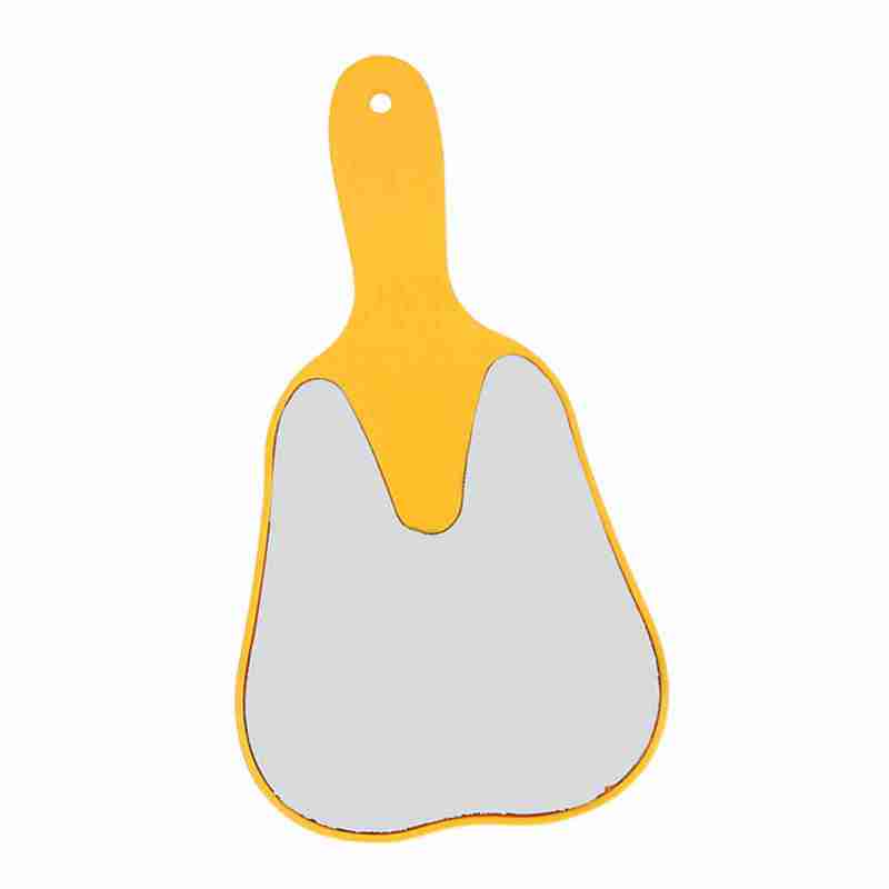 Fashionable Cute Handheld Mirror Compact Plastic Handle Hand Mirror Tool(Yellow) - Image 5