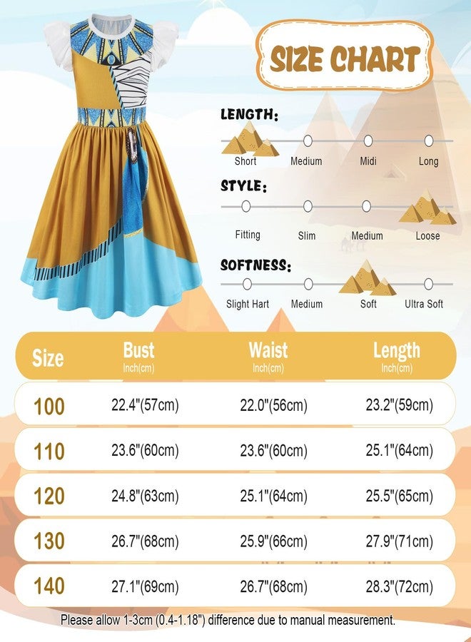 Eledobby Cleopatra Costume for Girls Egyptian Dress Halloween Dress Up Greek Goddess Outfit Christmas Birthday Gift 7-8Years - Image 5