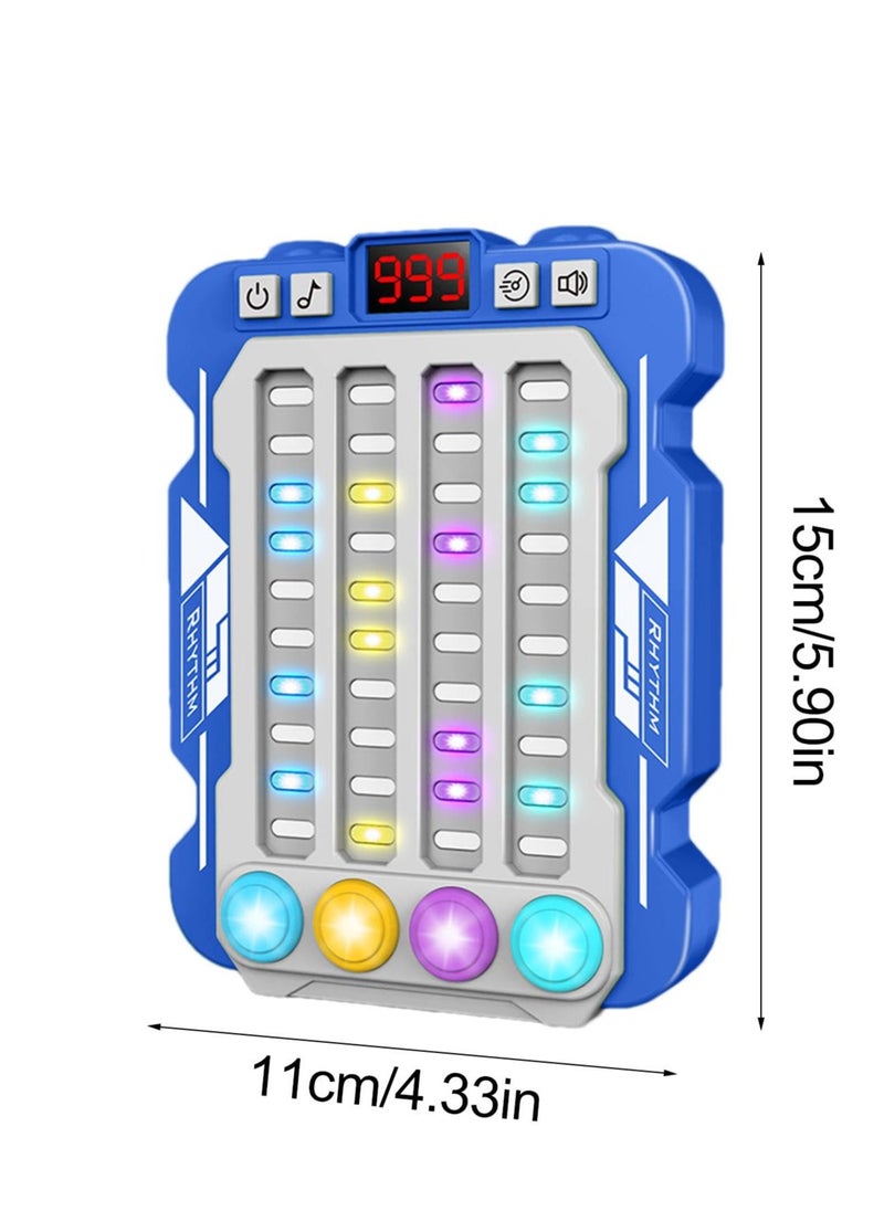 Colorful Rhythm Game Machine, Musical Button Table Game, Portable Music Push Games, Interactive Lighting Quick Push Machine Adjustable Modes Lighting Games for Kids Boys and Girls(Blue)