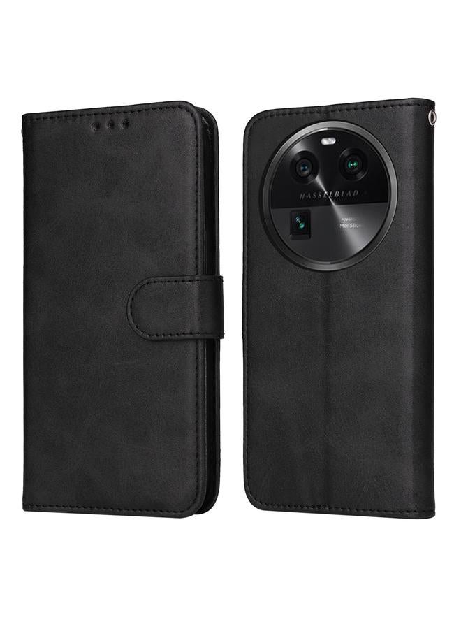 اس-توب جراب هاتف OPPO Find X6 الكلاسيكي المصنوع من جلد العجل القابل للطي - Image 1