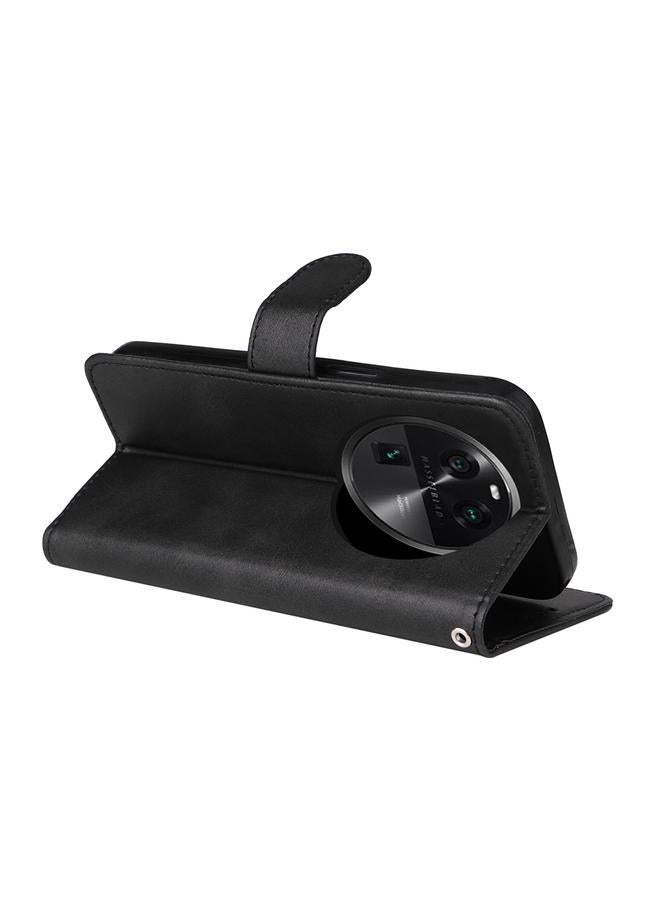 اس-توب جراب هاتف OPPO Find X6 الكلاسيكي المصنوع من جلد العجل القابل للطي - Image 5