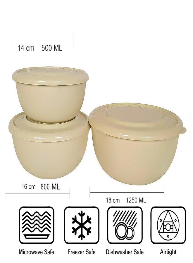 Zaib Microsafe Stainless Steel Food Storage Container Set of 6 (Combo of 2 Sets) | Microwave Safe & Re-heatable Bowls with Lids | Turquoise & Sand Brown | Kitchen Snack Serving & Storage Set - Image 3