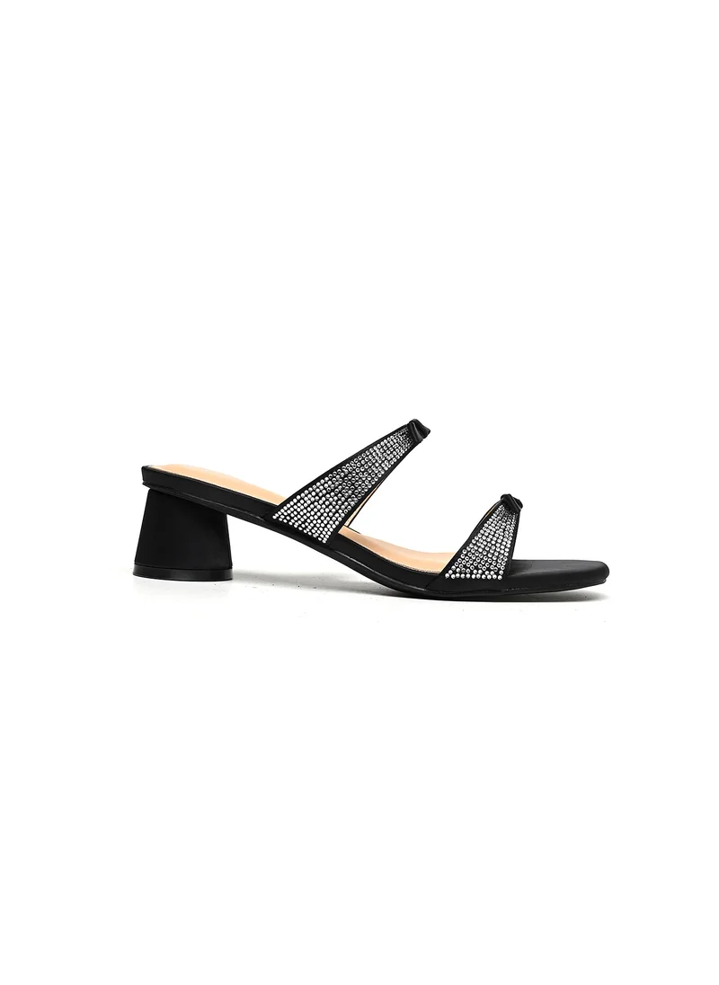 كيوبل Womens two-strap low block heeled Sandals
