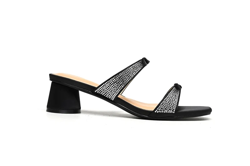 Womens two-strap low block heeled Sandals
