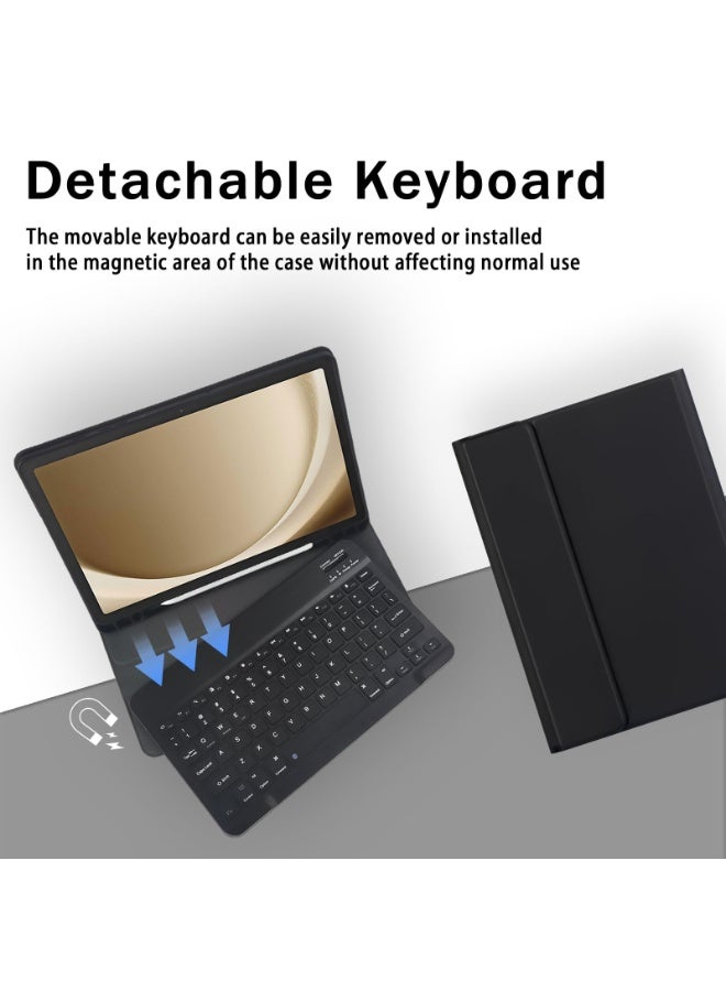 eGreen99 for Samsung Galaxy Tab A9 Protective Cover With Keyboard, Wireless Detachable Bluetooth Keyboard, Ultra-Thin Split Type Intelligent Protective Cover, Automatic Wake-Up/Sleep,black - Image 2