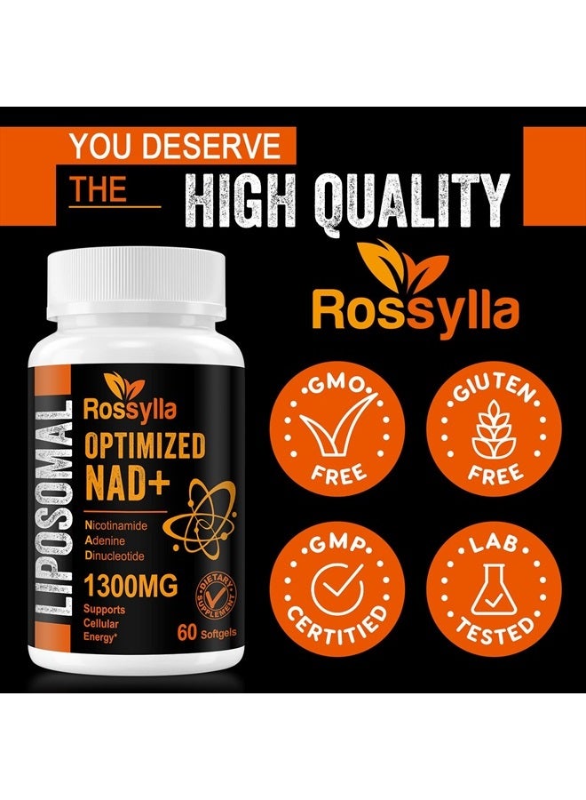(Pack of 2) Liposomal Optimized NAD+, 1300mg, 2x60 Softgels