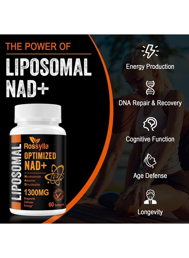 (Pack of 2) Liposomal Optimized NAD+, 1300mg, 2x60 Softgels