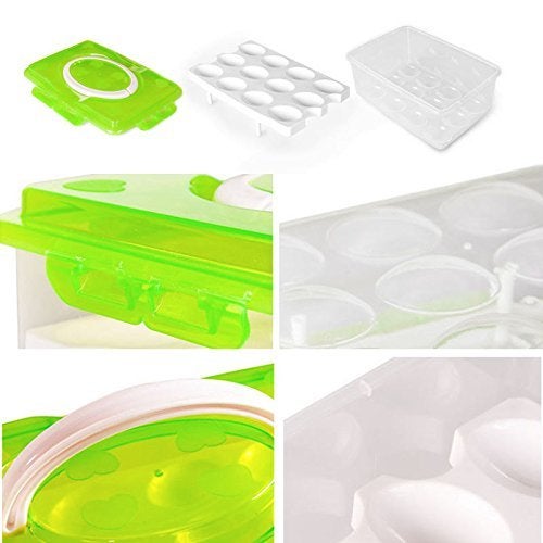 Portible Double Layer 32 Grid Egg Plastic Box Storage Box for Storage Food Colour Box Double Layer Egg Box Multi Colour Pack of 1 - Image 3