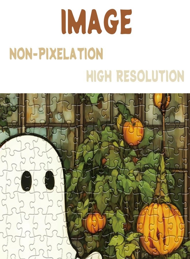 BBOLDIN Vintage Pumpkin Garden Puzzles for Adults 1000 Pieces, Fall Cute Ghost Jigsaw Puzzles, Autumn Cartoon Art Puzzles - Image 4