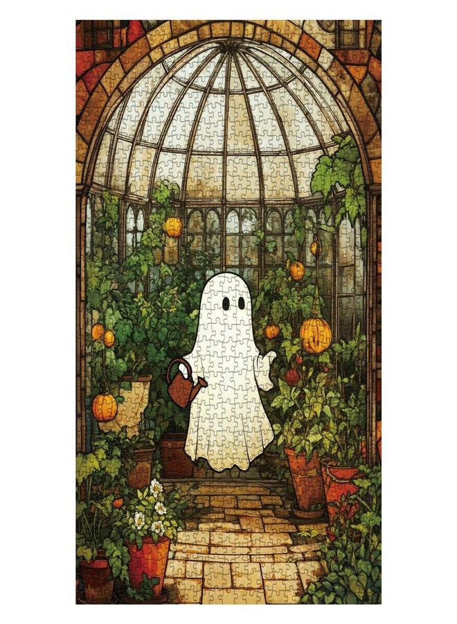 BBOLDIN Vintage Pumpkin Garden Puzzles for Adults 1000 Pieces, Fall Cute Ghost Jigsaw Puzzles, Autumn Cartoon Art Puzzles - Image 2
