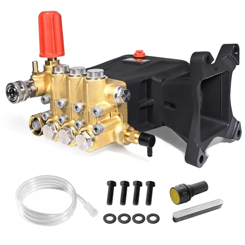 TOOLCY Pressure Washer Pump 3600-4400 PSI Max, 4 GPM Triplex Plunger Pressure Pump, Horizontal 1 inch Shaft Gas Power Washer Pump with Pressure Adjustment Unloader, Direct Drive - Image 1