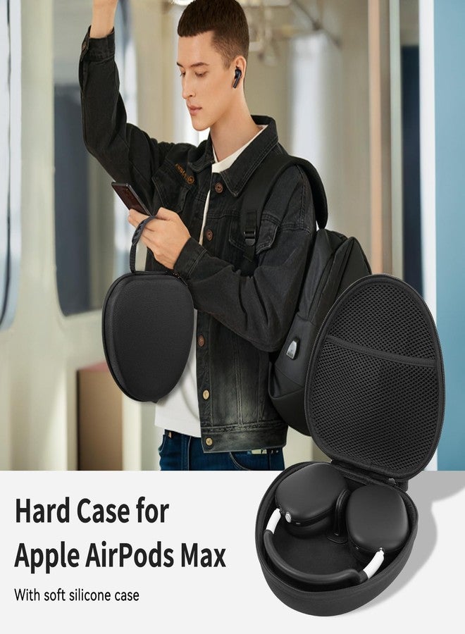 Polislime Smart Case for Apple AirPods Max Supports Sleep Mode, with Ear Pad Case Cover/Ear Cups Cover/Headband Cover Silicone Accessories for AirPods Max Headphones,Hard Portable Carry Travel Storage Bag,Black - Image 3