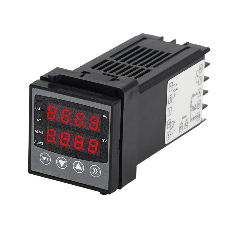 Temperature Controller DC 24V 32-Step Programmable with 0.1℃ Accuracy Dual Display - RS485 Relay Output for Industrial Automation - Image 1