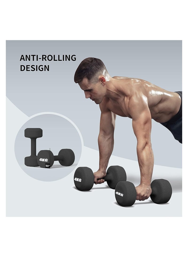 Generic Neoprene Dumbbells Weights Exercise-4KG*2  - Image 5