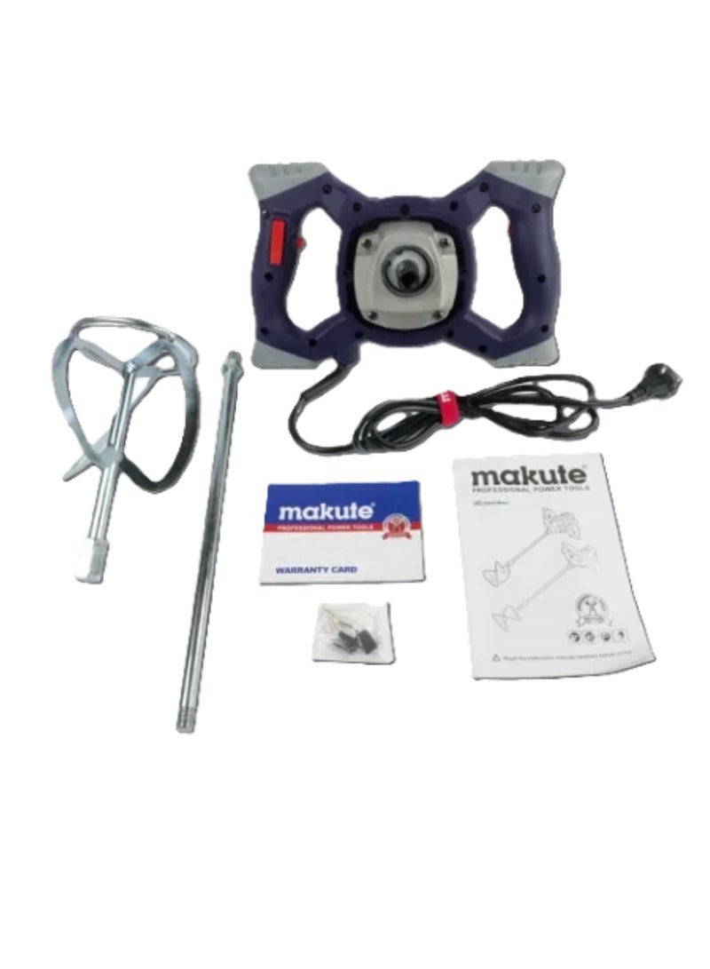 makute 1000W Electric paddle mixer Hand-held mixer 1030RPM Adjustable Speed  Copper Motor Self-locking Switch for construction renovation home projects any workshop or job site - HM111 - Image 2