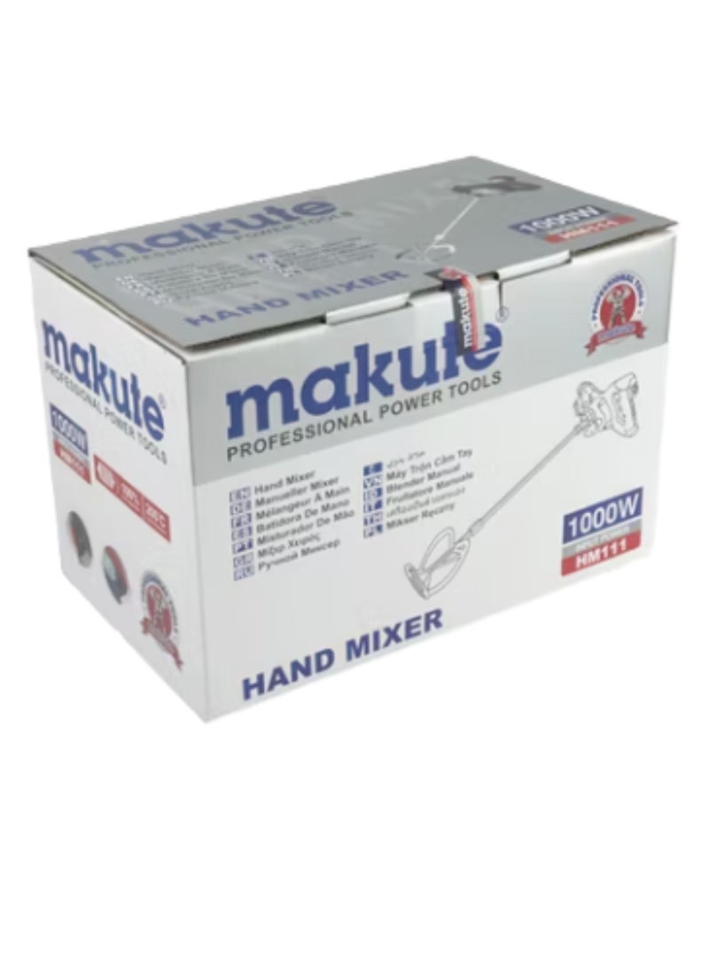 makute 1000W Electric paddle mixer Hand-held mixer 1030RPM Adjustable Speed  Copper Motor Self-locking Switch for construction renovation home projects any workshop or job site - HM111 - Image 5
