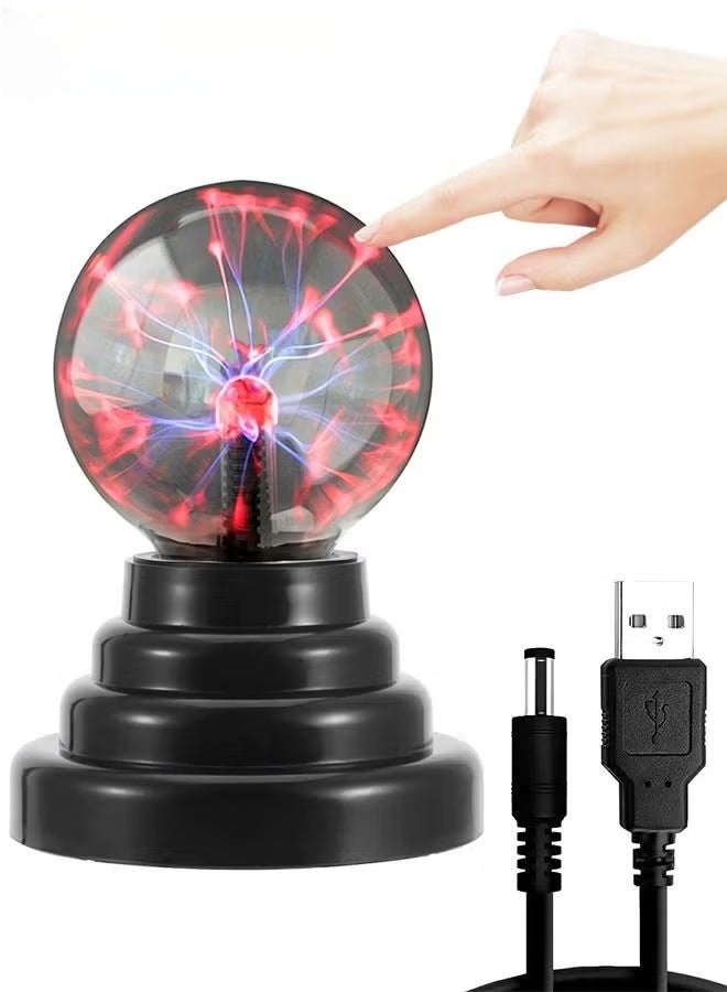 البلازما الكرة ضوء,3 بوصة لمس تنشيط البرق,سحر كريستال USB شحن جدول ضوء الدعاية للأطراف الأطفال والكبار بنفس القدر - Image 1